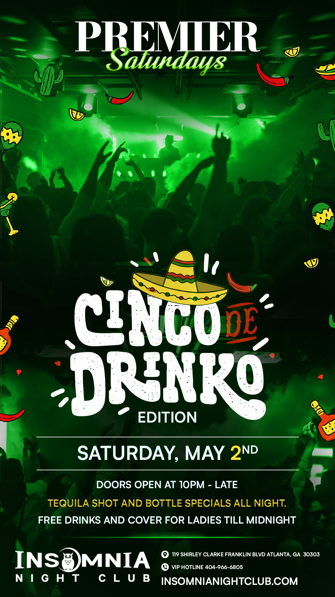 🔥 PREMIER SATURDAYS: CINCO DE DRINKO EDITION 🔥
